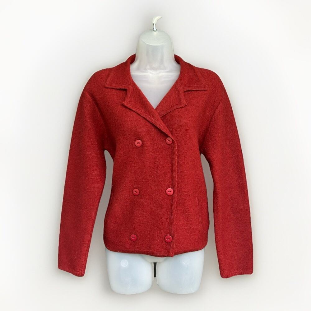 VTG Pendleton Wool Blazer Jacket Women's Size Small Red Double Breasted Academic